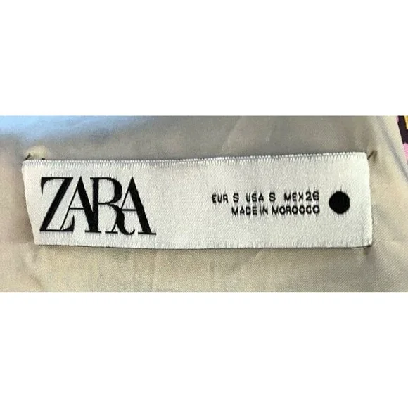 Zara Womens Size S Satin Colorful Long Kimono Robe Boho Festival - Picture 6 of 10